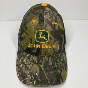 John Deere Cap Hat Green Camo‎ Adjustable Snapback Mesh Trucker Tractor Outdoor